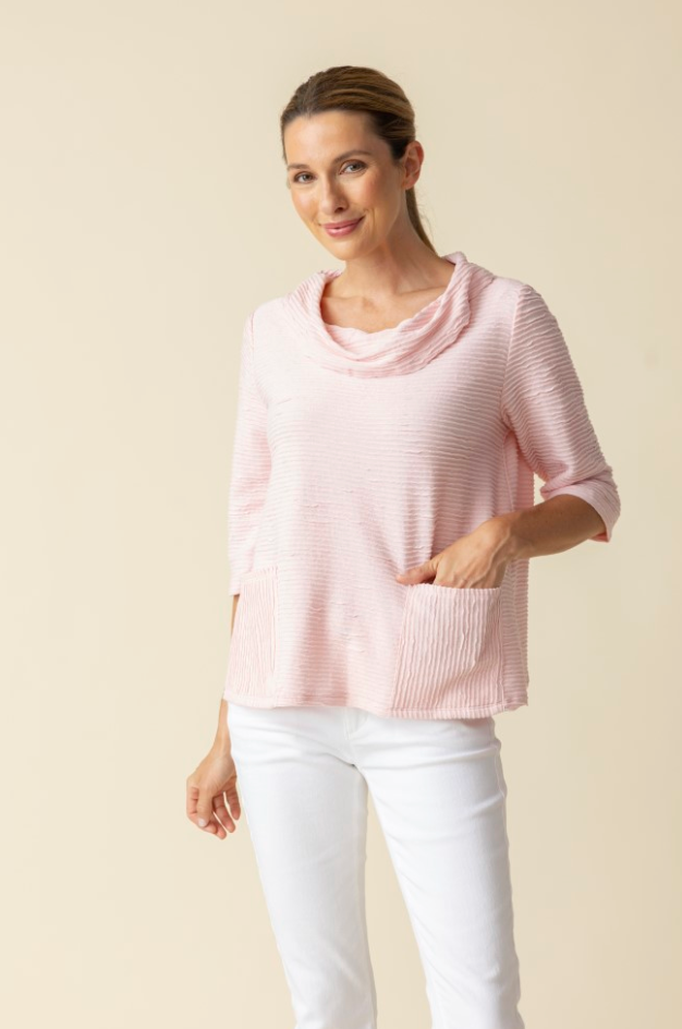 Carnation Ripple Pocket Top