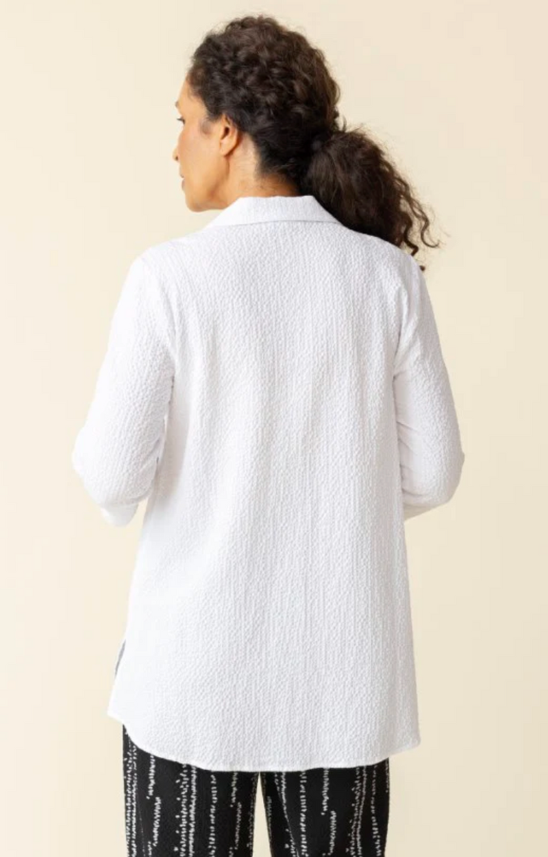 White Texture Tunic Top