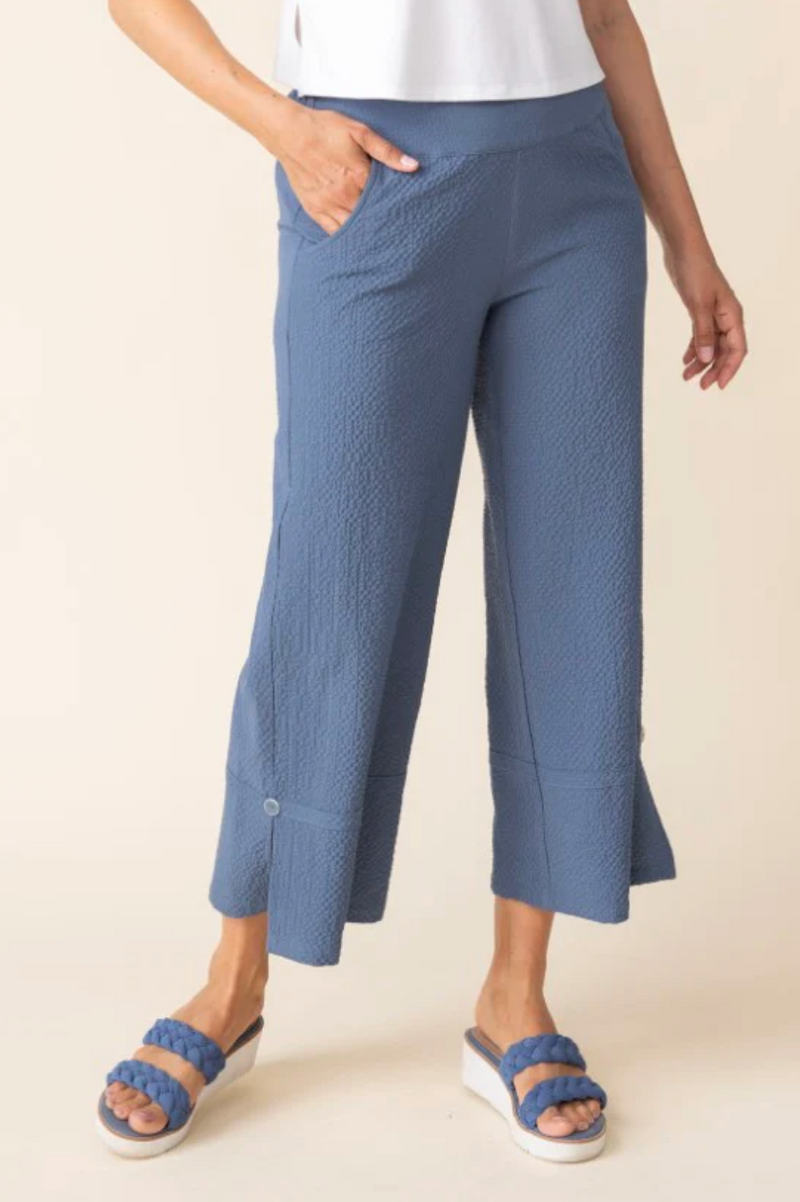 Indigo Texture Crop Pant