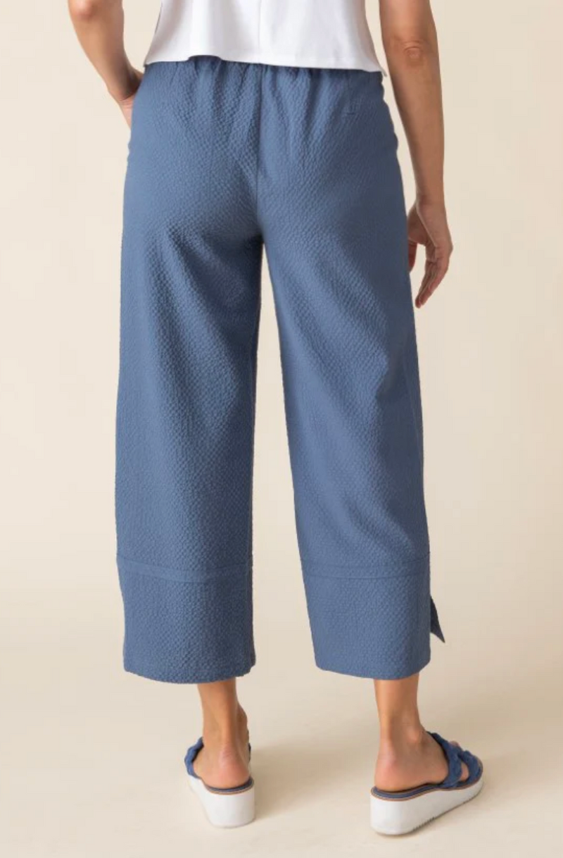 Indigo Texture Crop Pant