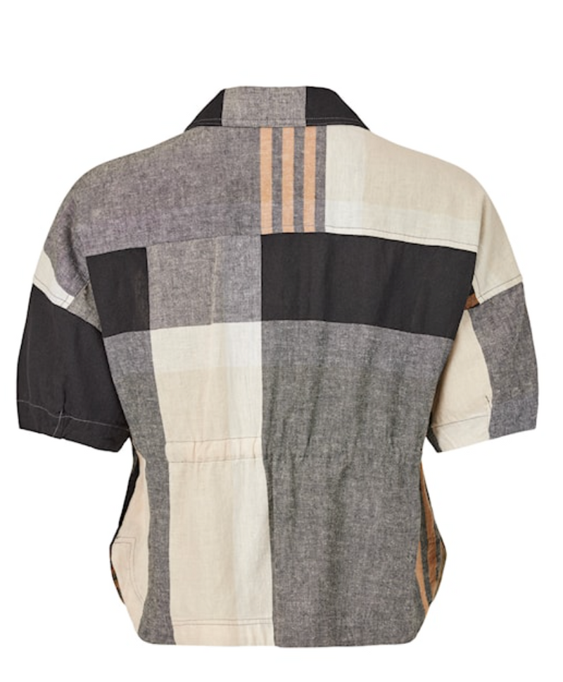 Black & Biege Mixed Plaid Jacket