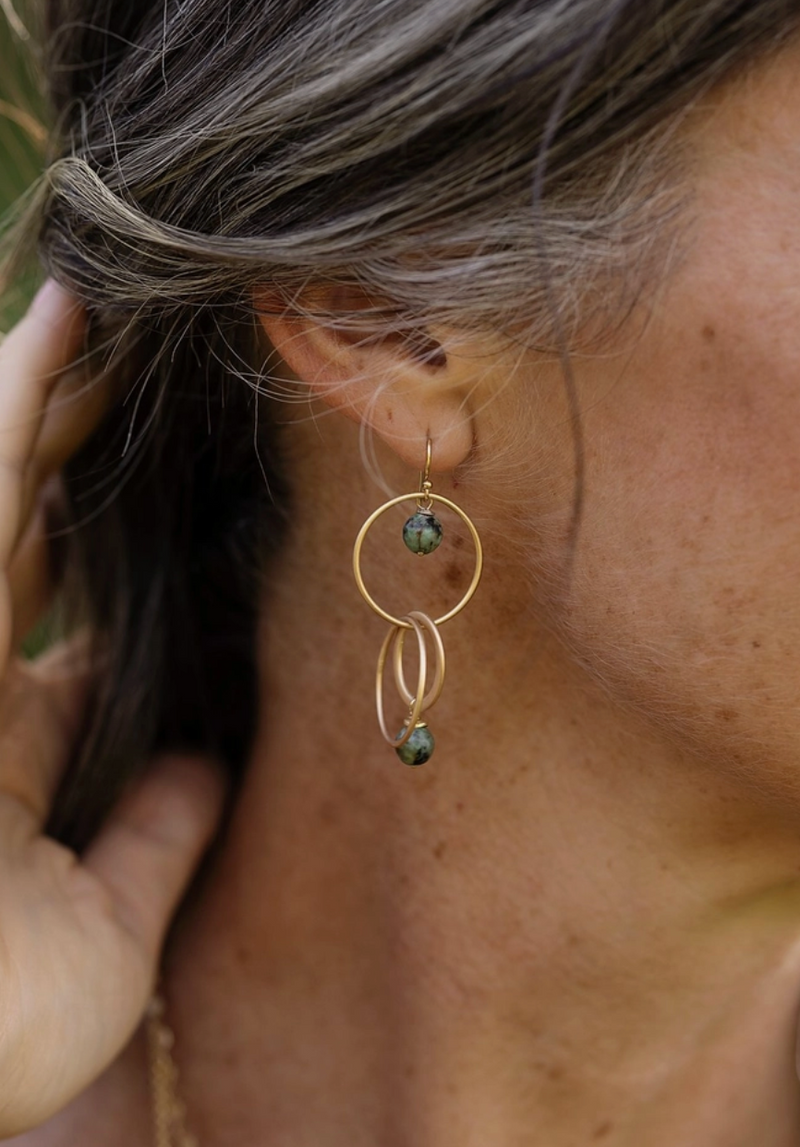 Tranquil Gardens African Turquoise Earring