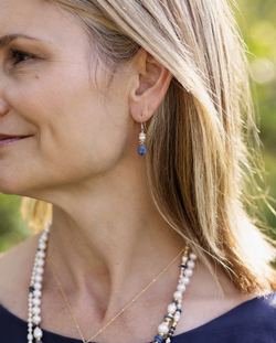 Seaside Kyanite Pearl Earring