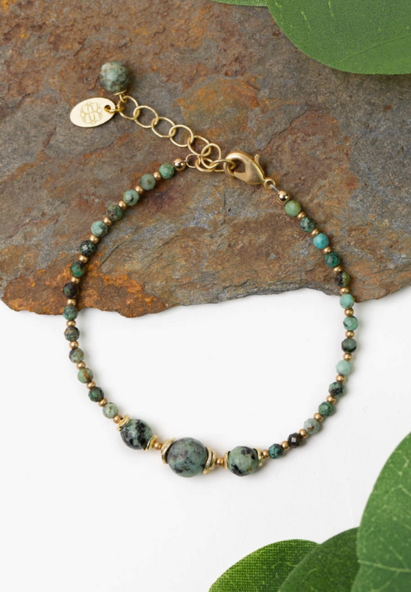 Simple African Turquoise Bracelet