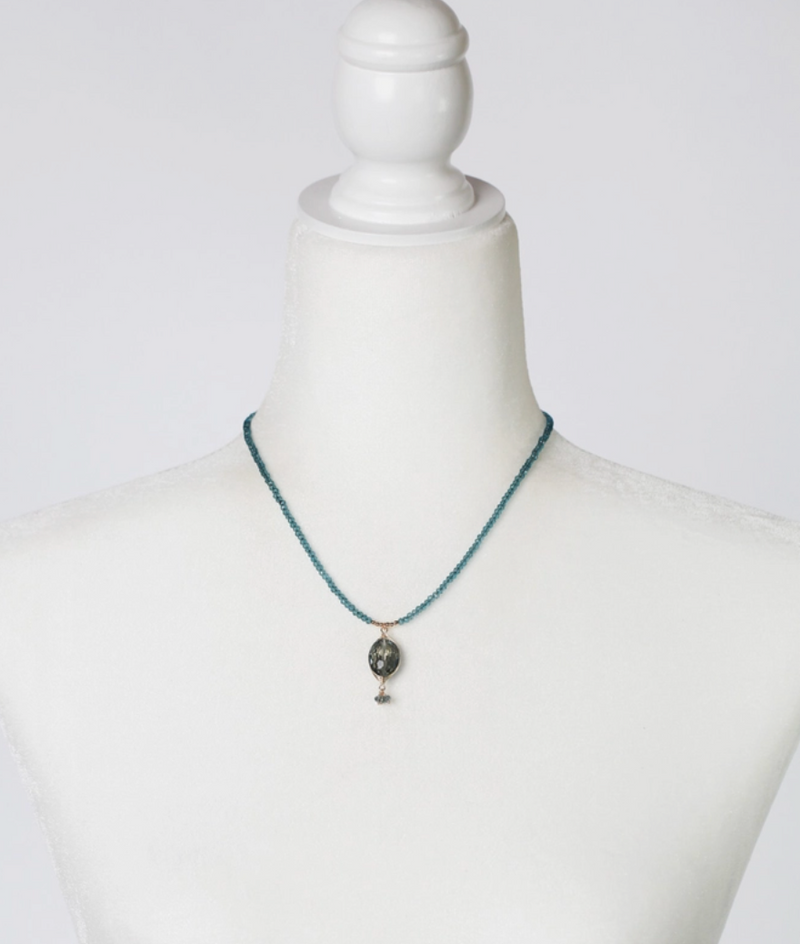 Starry Night Blue Crystal Necklace