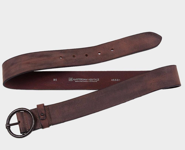 Brown Vintage Full-Grain Leather Belt