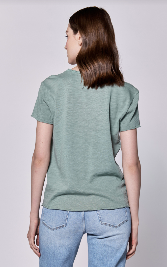 Iceberg Green Cotton V-Neck Top