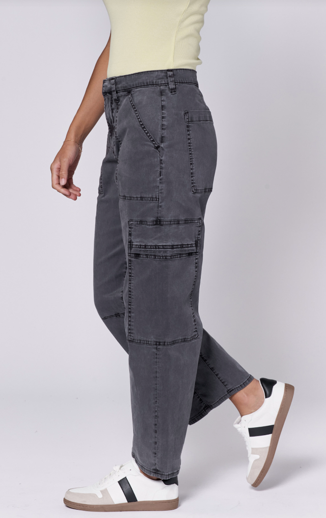 Charcoal Cropped Baggy Pant