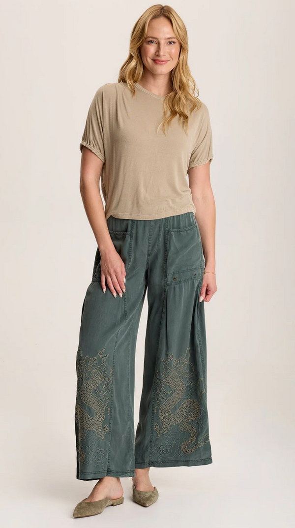 Dragon Embroidered Wide Pant – Gondwana & Divine Clothing Co.