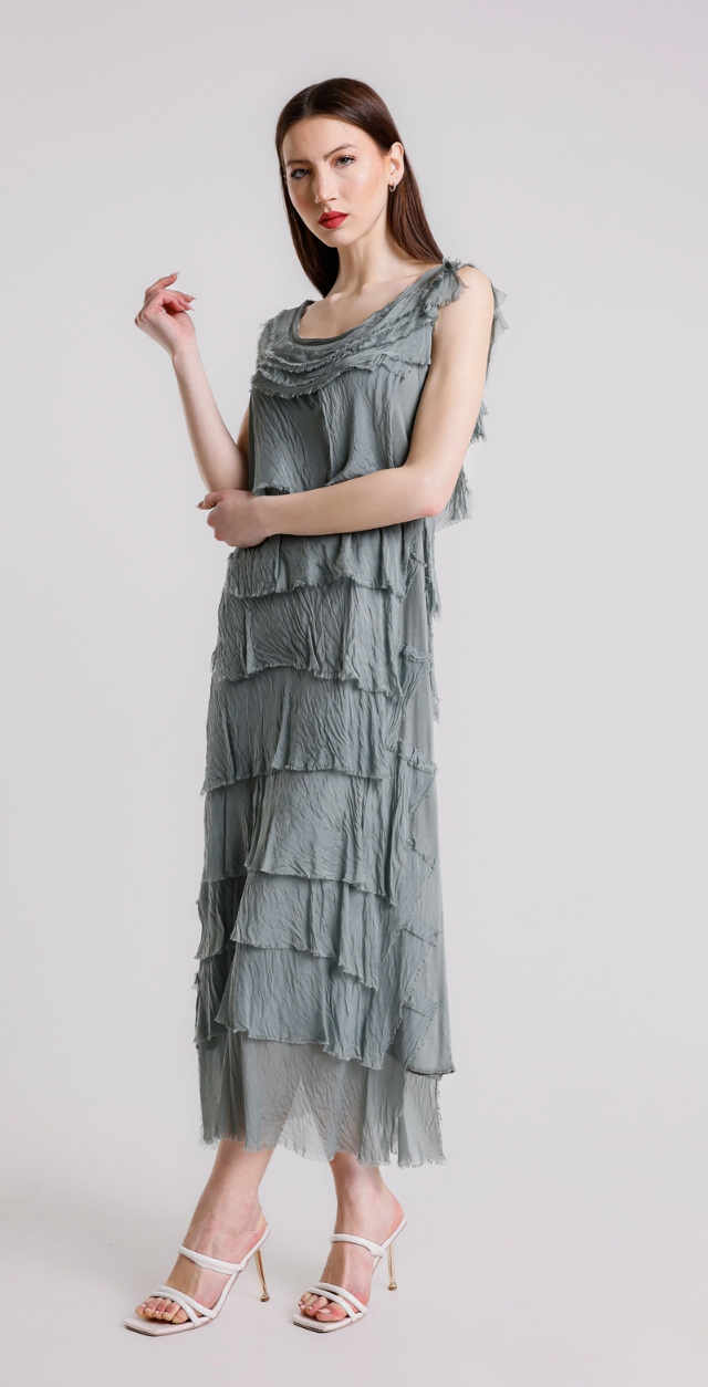 Olive Tier Maxi Dress
