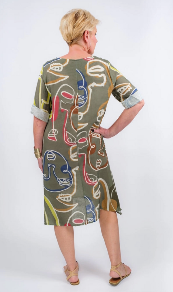 Olive Picasso Pocket Dress