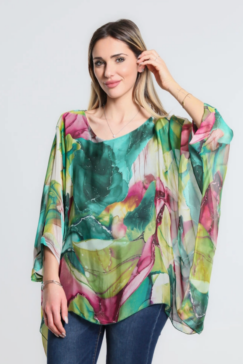 Green Zing Silk Kaftan