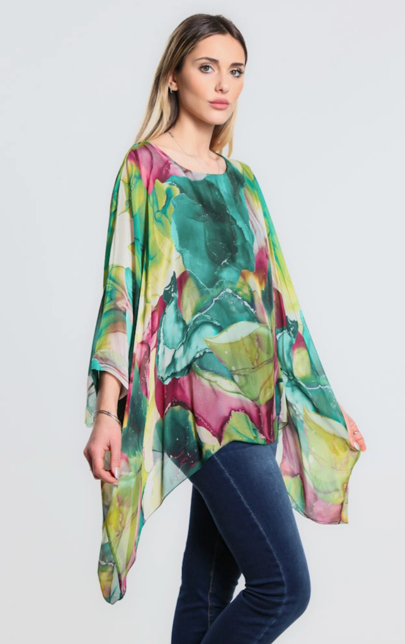Green Zing Silk Kaftan