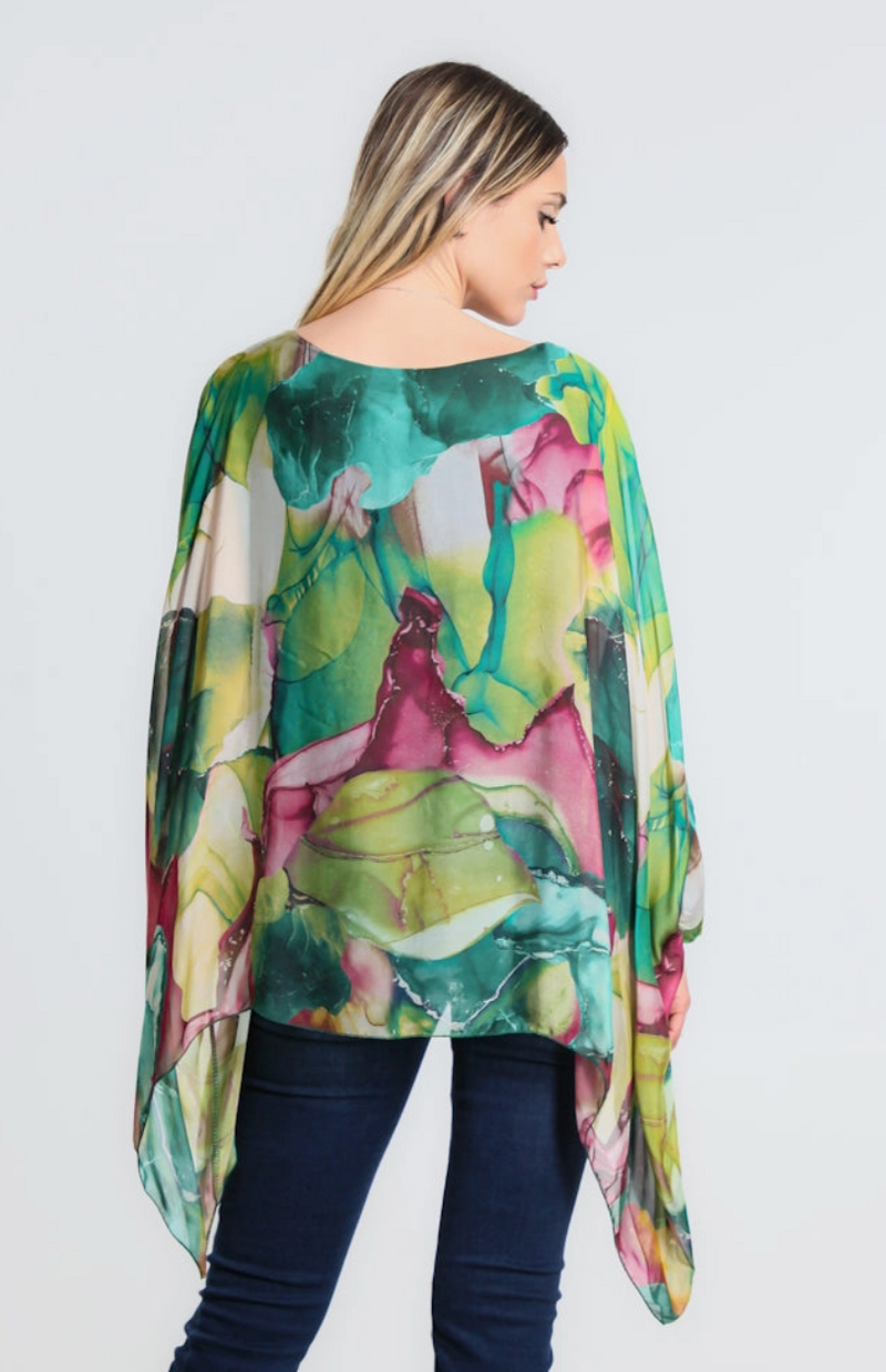 Green Zing Silk Kaftan