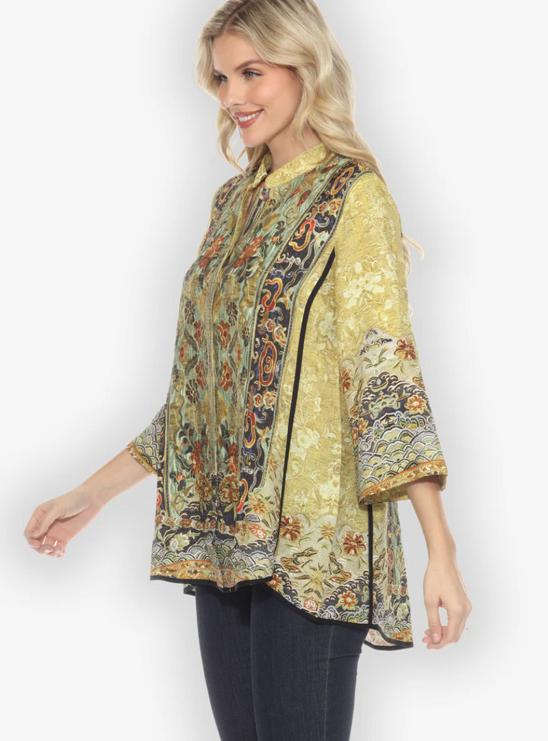 Embroidery From Antiquity Shaped Silk Blouse
