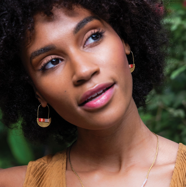 Good Karma Pink Gold Miyuki Crescent Hoop