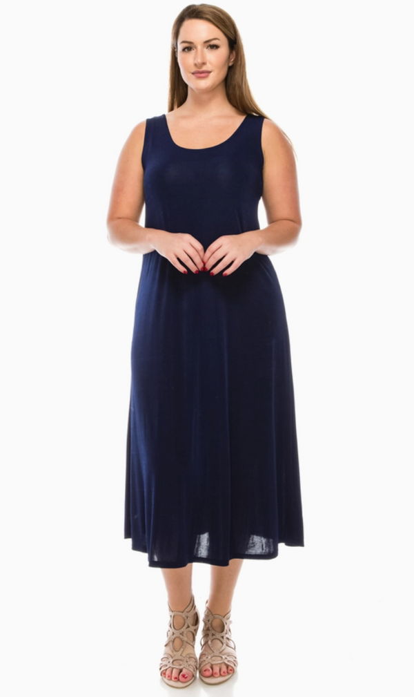 Navy Long Tank Dress