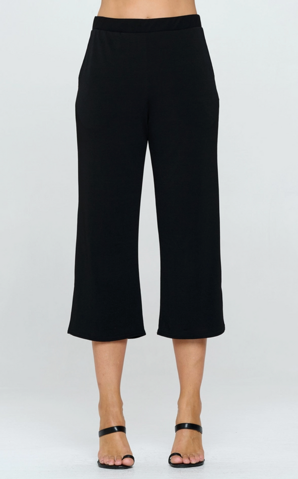 Black Wide Leg Crepe Pant