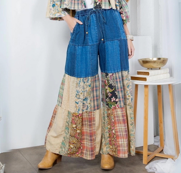 Denim Patchwork Pant