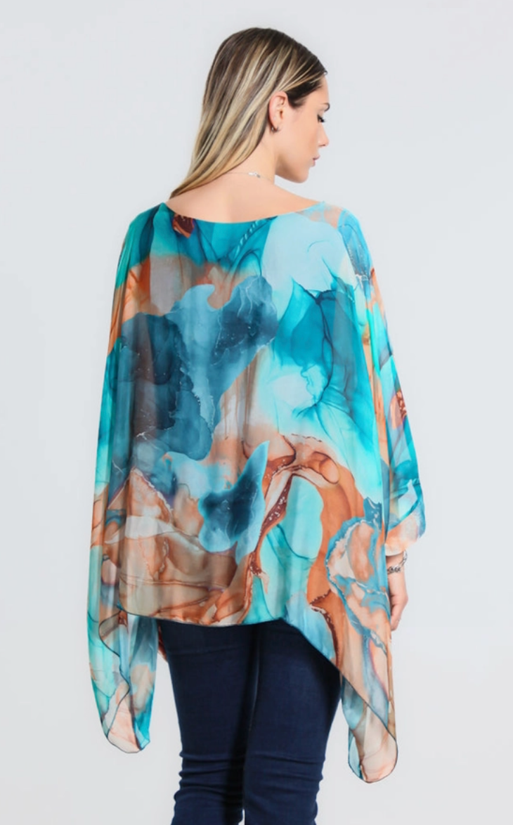 Teal Zing Silk Kaftan