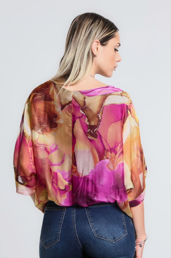 Cherry Marble Band Waist Top