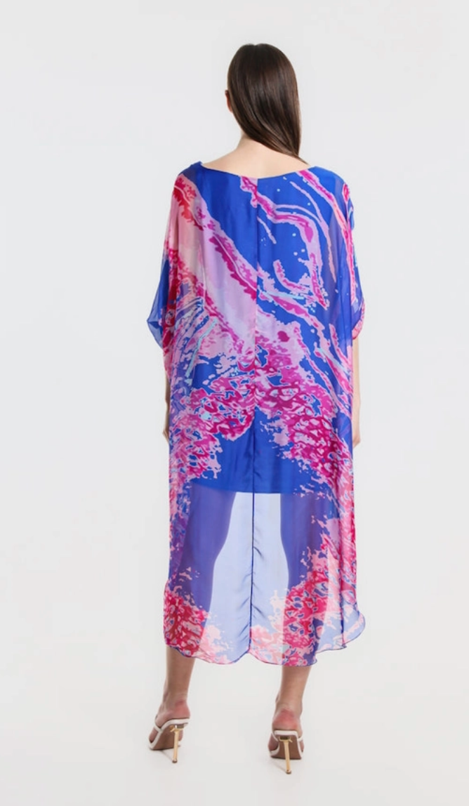 Cobalt Lava Hi-Low Silk Dress