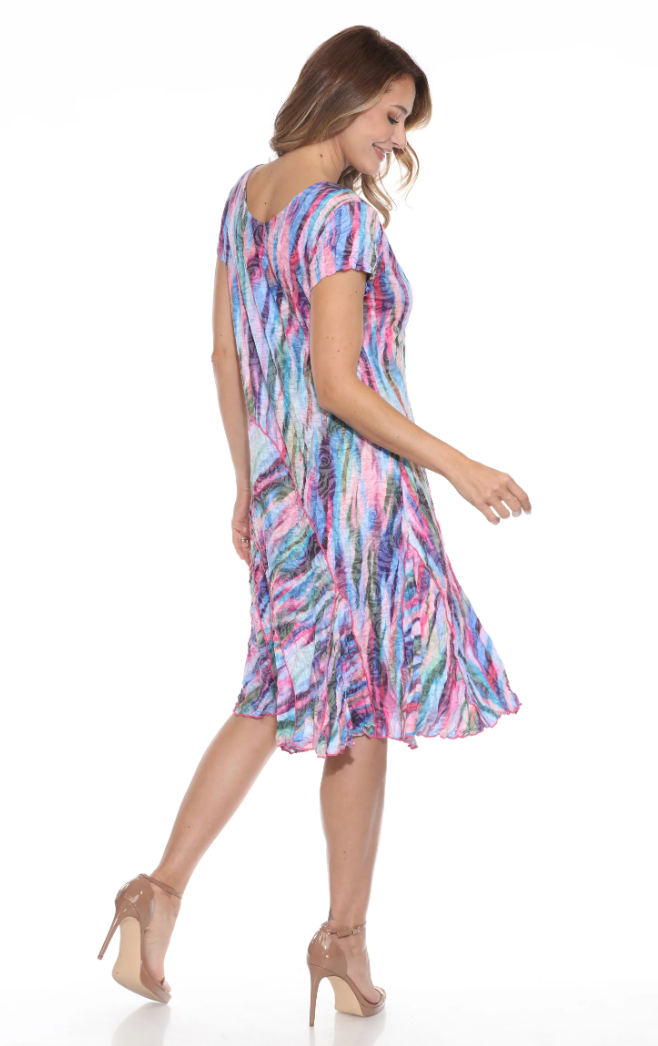 Aurora Flame Cap Sleeve Dress