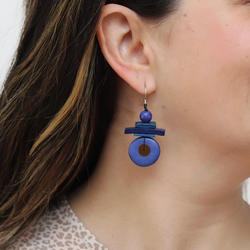 Assuta Navy Drop Earring
