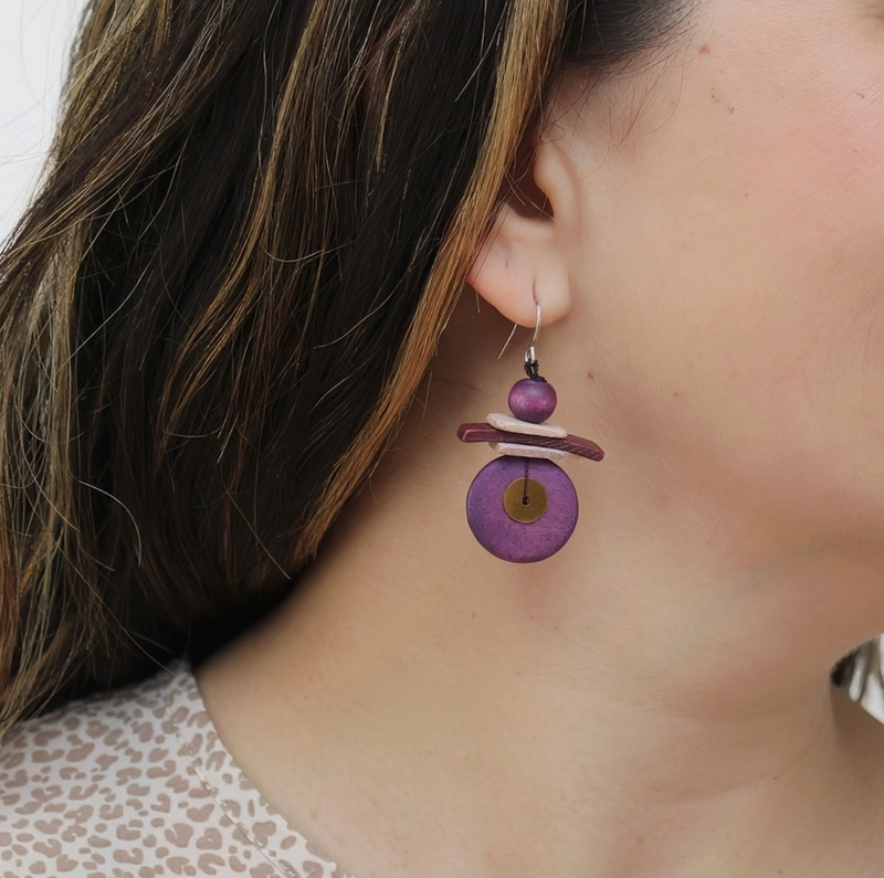 Assuta Magenta Drop Earring