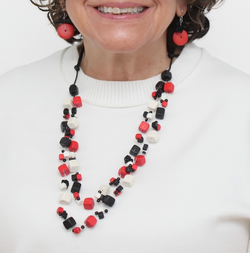 Red Lia Floating Bead Necklace