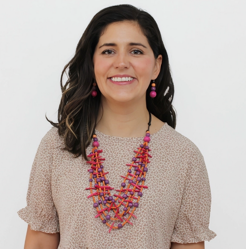 Fuchsia Multi-Strand Lela Necklace