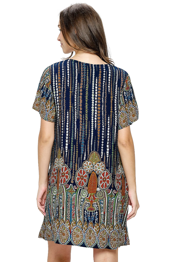 Floral Blue Pocket Dress