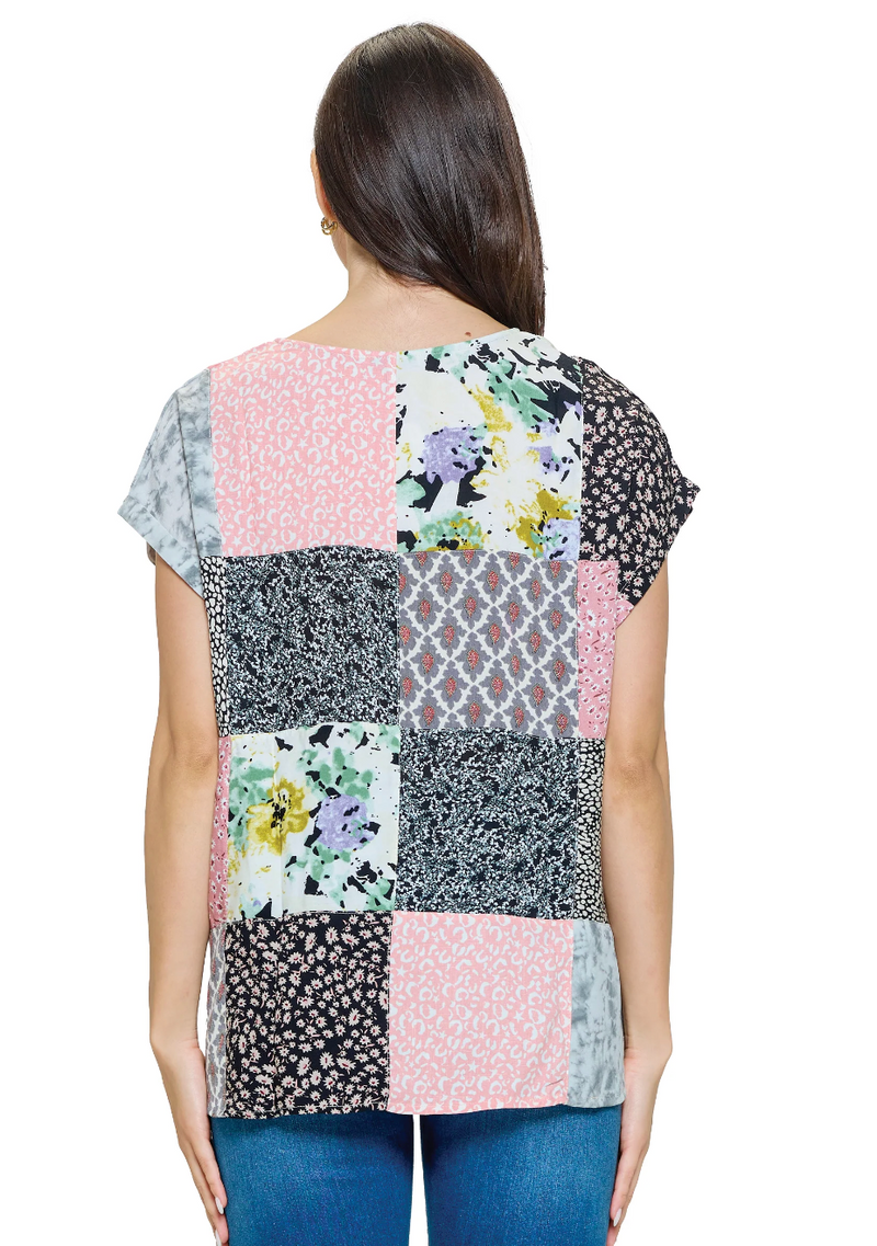 Pink Multi Patchwork Top