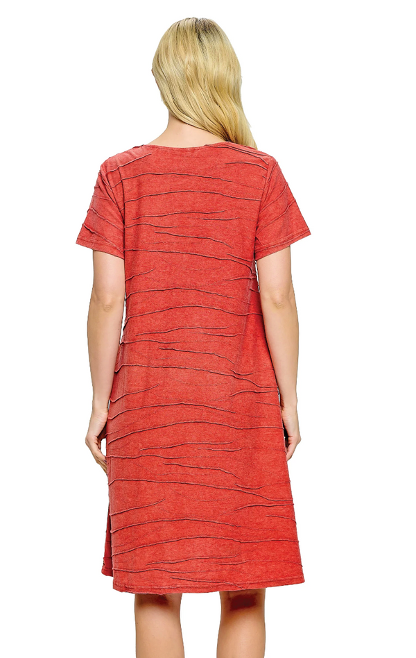 Rust Stitch Pocket Dress