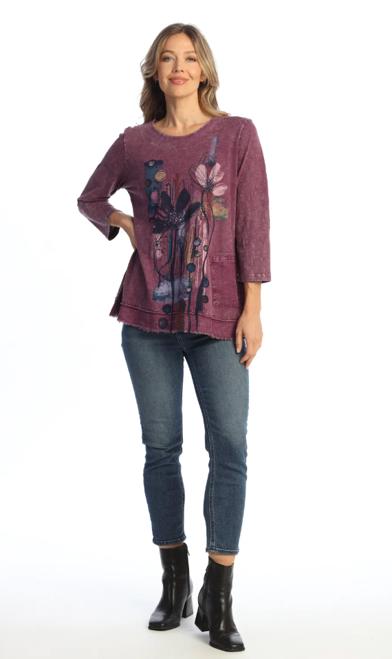 Plus Plum Floral Pocket Top