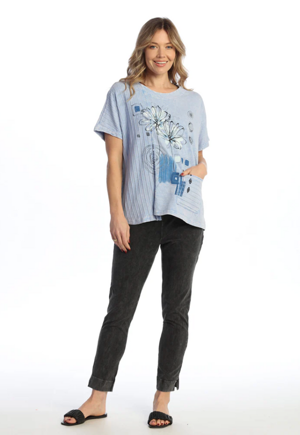 Sky Blue Seam pocket Top