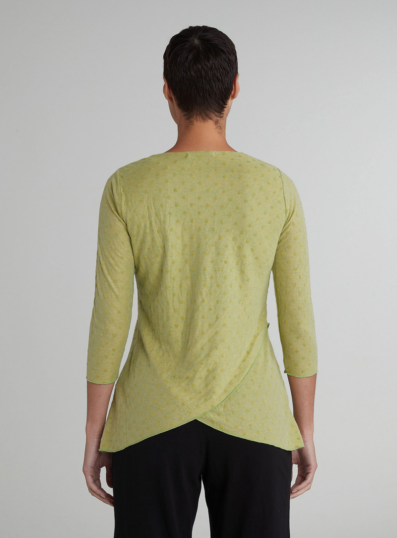 Green Polka Dot Asymmetrical Top