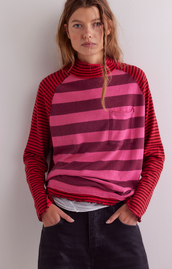 Pink Striped Top
