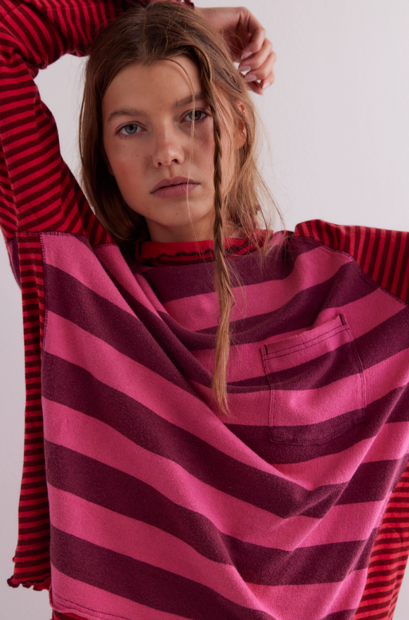 Pink Striped Top