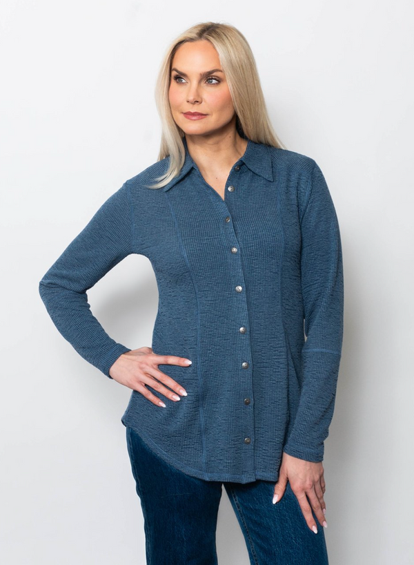 Indigo Seersucker Shirt