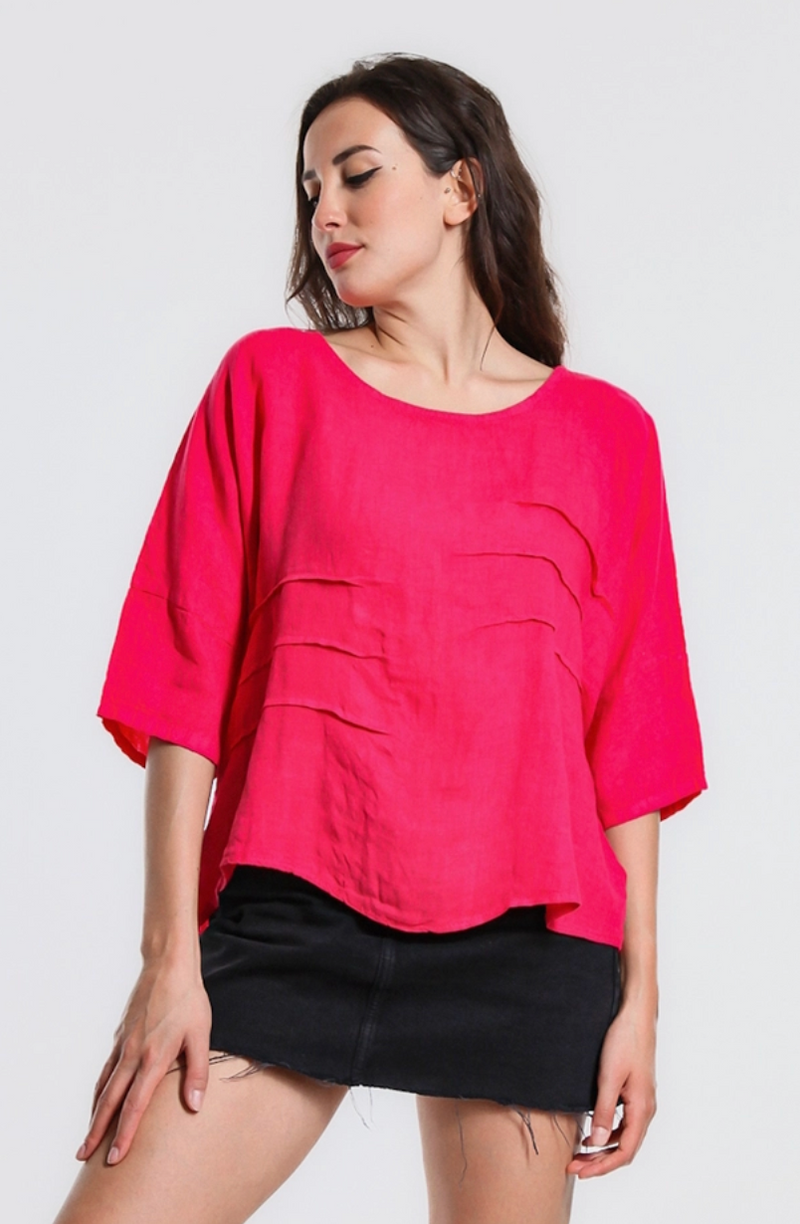 Strawberry Front Darted Top