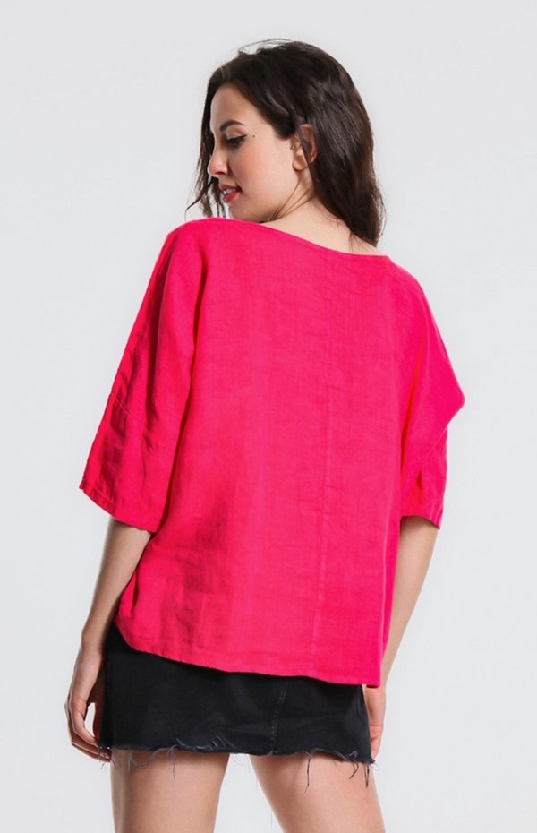 Strawberry Front Darted Top