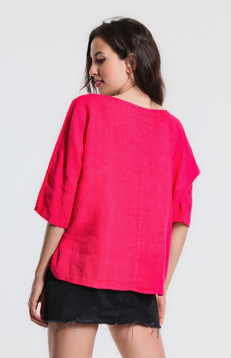 Strawberry Front Darted Top