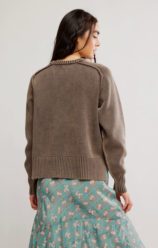 Brown Spring Street Crop Pullover
