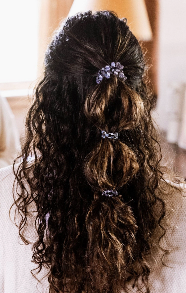 Midnight Rain Large Hair Tie Set of 3