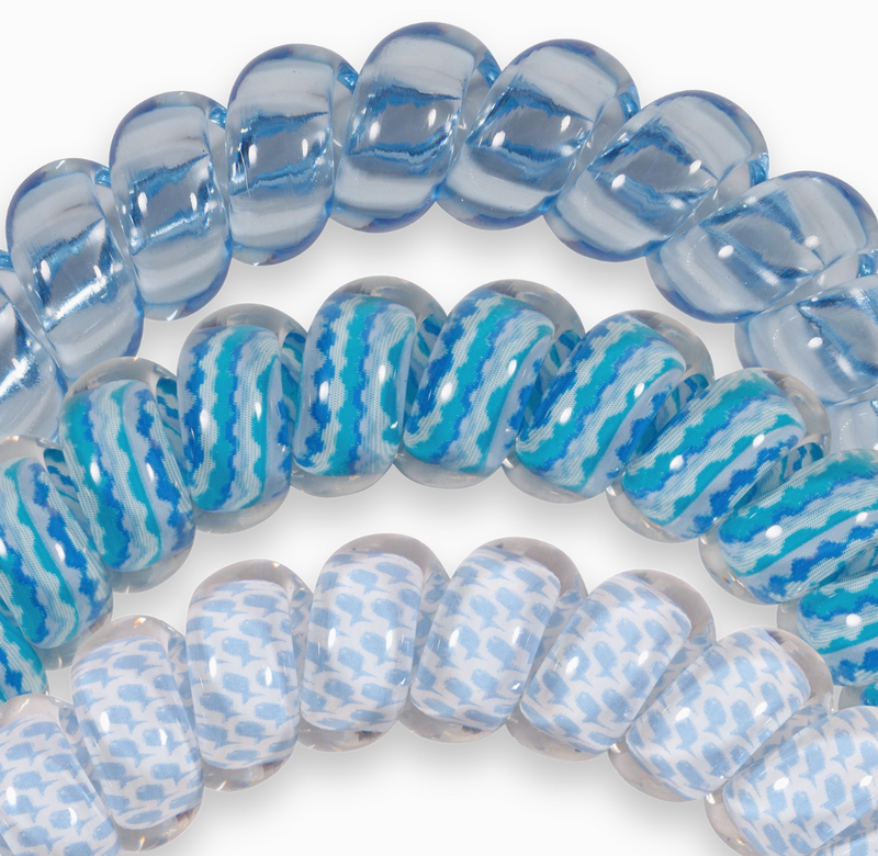 Summer Sky Large Hair Tie Set of 3