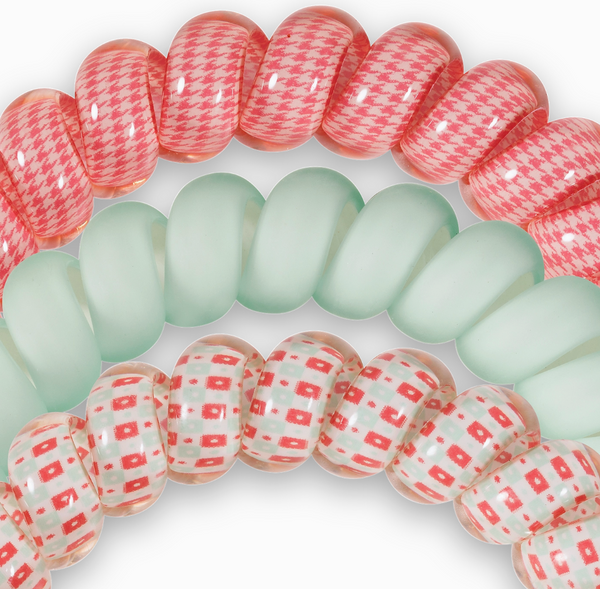 Calming Coral Large Hair Tie Set of 3