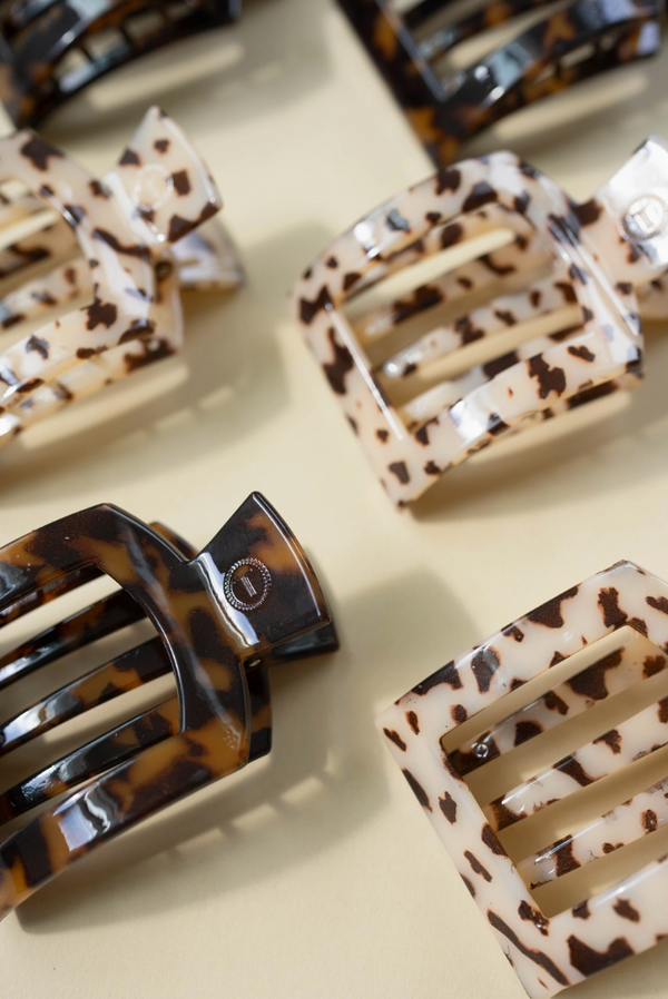 Tortoise Medium Square Flat Hair Clip