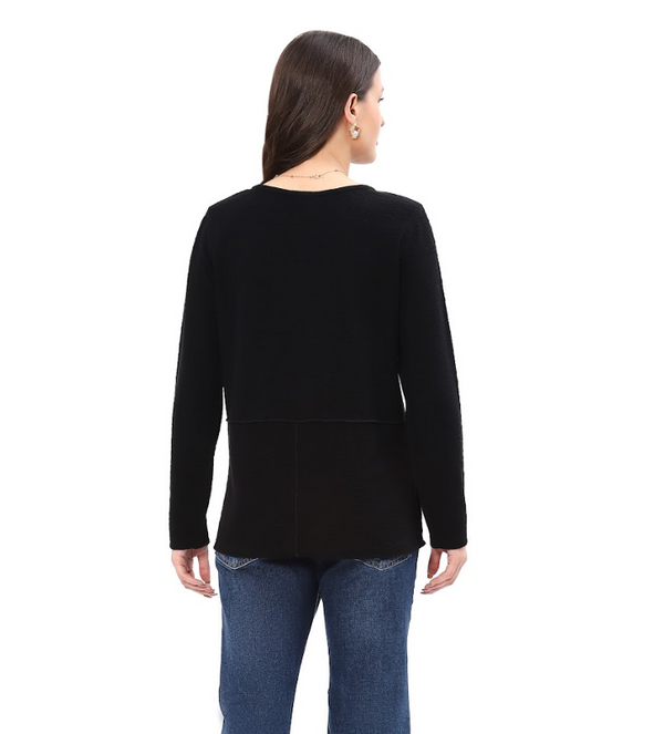 Black Seam Scoop Neck Top
