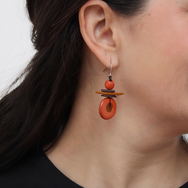 Assuta Orange Drop Earring